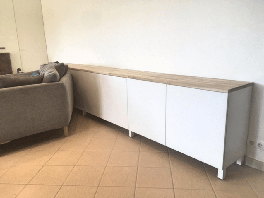 behind couch cabinet ikea besta hack