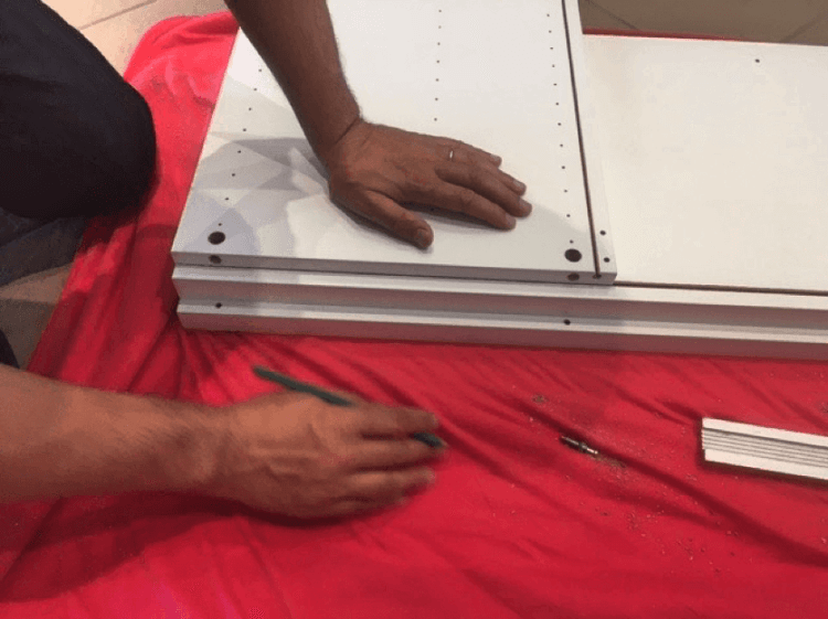 modifying the extra BESTA cabinet as vertical supports