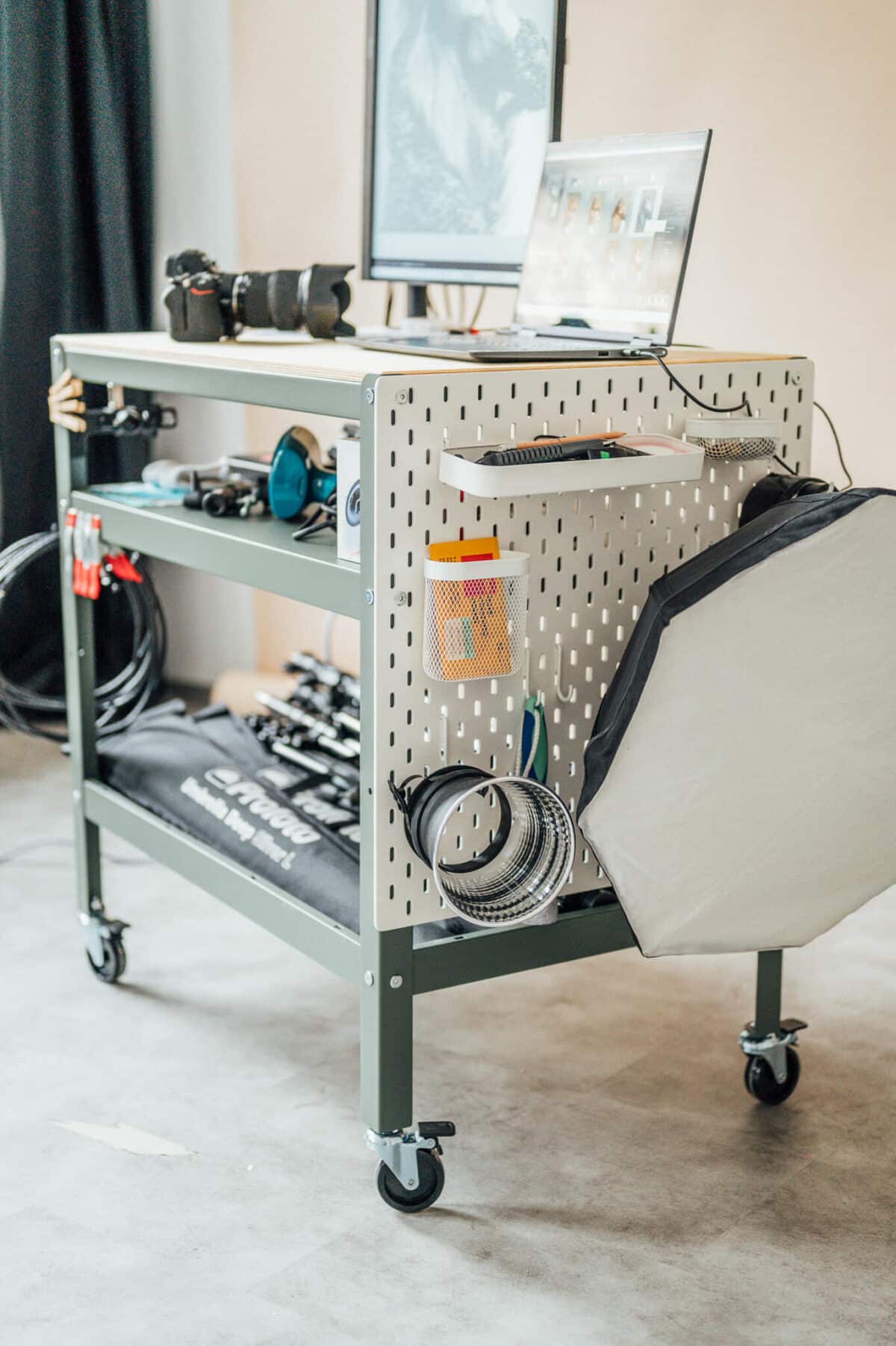 Photography tether table and cart from IKEA parts