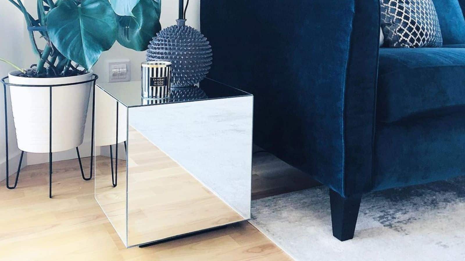 DIY mirrored side table
